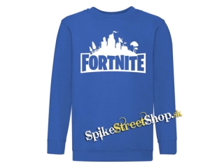 FORTNITE - Logo - Azurovomodrá detská mikina bez kapuce