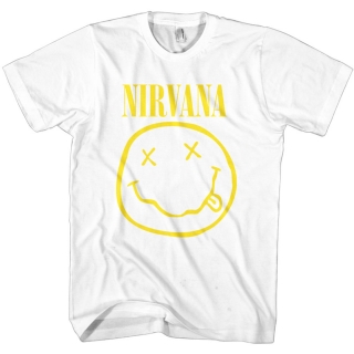 NIRVANA - Yellow Smiley - biele pánske tričko