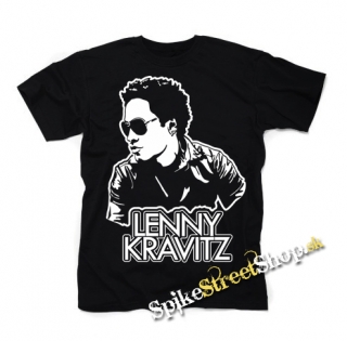 LENNY KRAVITZ - Logo & Portrait - čierne pánske tričko (-20%=Výpredaj)