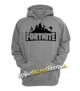 FORTNITE - Logo - sivá detská mikina