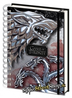 GAME OF THRONES - Stark & Targaryen - zápisník na poznámky