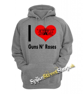 I LOVE GUNS N ROSES - sivá detská mikina