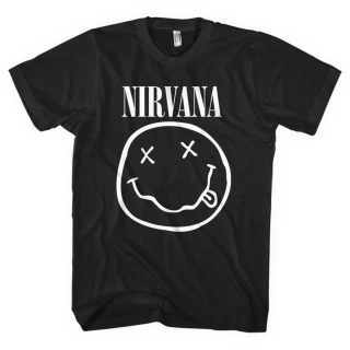 NIRVANA - White Smiley - čierne pánske tričko
