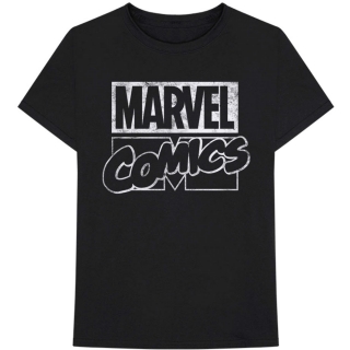 MARVEL COMICS - Logo - čierne pánske tričko