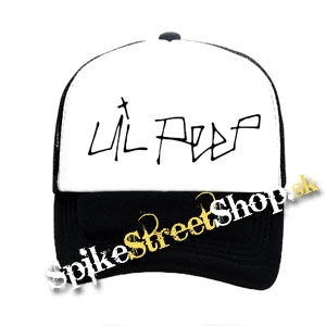 LIL PEEP - Logo - čiernobiela sieťkovaná šiltovka model "Trucker"
