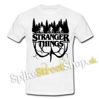STRANGER THINGS - Logo Flip - biele pánske tričko