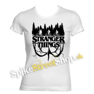 STRANGER THINGS - Logo Flip - biele dámske tričko