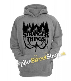 STRANGER THINGS - Logo Flip - šedá pánska mikina