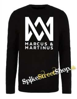 MARCUS & MARTINUS - Logo - čierne pánske tričko s dlhými rukávmi