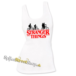STRANGER THINGS - Bicycle Gang - Ladies Vest Top - biele