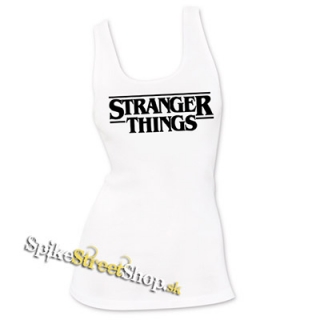 STRANGER THINGS - Logo - Ladies Vest Top - biele