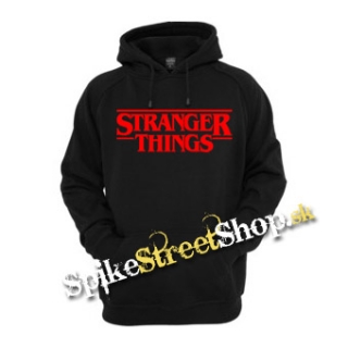 STRANGER THINGS - Red Logo - čierna pánska mikina