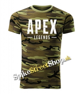 APEX LEGENDS - Logo - maskáčové pánske tričko WOODLAND CAMO GREEN