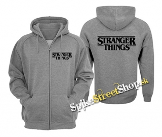 STRANGER THINGS - Logo - šedá pánska mikina na zips