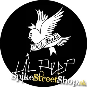 LIL PEEP - Logo Cry Baby - čierny odznak