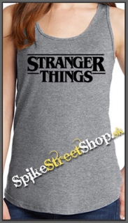 STRANGER THINGS - Logo - Ladies Vest Top - šedé