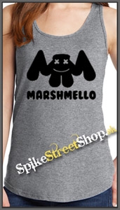 MARSHMELLO - Logo DJ - Ladies Vest Top - šedé