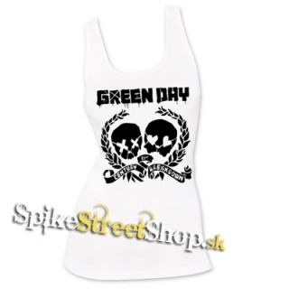 GREEN DAY - 21 st. Century Breakdown Skulls - Ladies Vest Top - biele