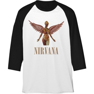 NIRVANA - Triangle In Utero - biele pánske tričko s 3/4 rukávmi
