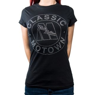 MOTOWN - Classic Diamante - čierne dámske tričko