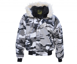 Bunda BOMBER N2B RETRO - CityCamo s kapucňou