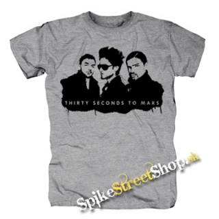 30 SECONDS TO MARS - Logo And Band - sivé detské tričko