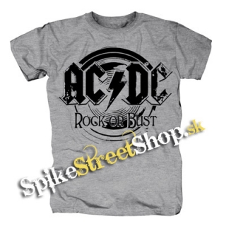 ACDC - Rock Or Bust - sivé detské tričko
