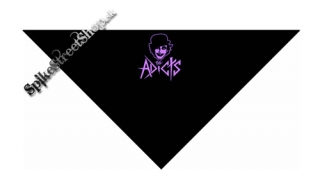 ADICTS - Purple Feline - čierna bavlnená šatka na tvár