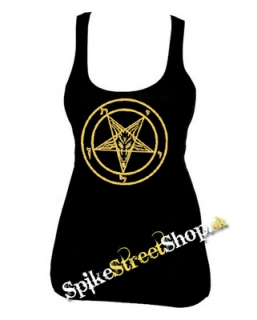 BAPHOMET GOLD PENTAGRAM - Ladies Vest Top