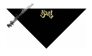 GHOST - Gold Logo - čierna bavlnená šatka na tvár