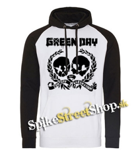 GREEN DAY - Skulls - čiernobiela pánska mikina