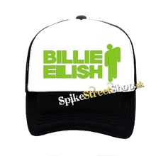 BILLIE EILISH - Logo&Stickman - čiernobiela sieťkovaná šiltovka model "Trucker"
