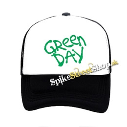 GREEN DAY - Green Logo 2020 - čiernobiela sieťkovaná šiltovka model "Trucker"