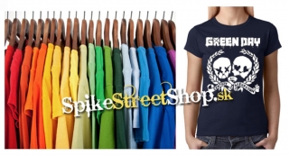 GREEN DAY - Skulls - farebné dámske tričko