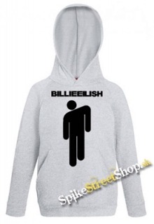 BILLIE EILISH - Logo & Stickman - sivá detská mikina