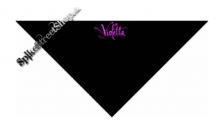 VIOLETTA - Pink Logo - čierna bavlnená šatka na tvár