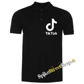 TIK TOK - Logo - čierna pánska polokošeľa