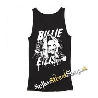 BILLIE EILISH - Logo Portrait - Mens Vest Tank Top - čierne