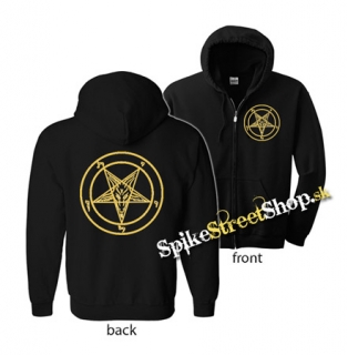 BAPHOMET GOLD PENTAGRAM - mikina na zips