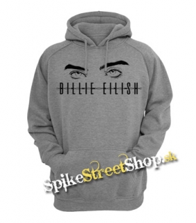 BILLIE EILISH - Eyes Logo - šedá pánska mikina