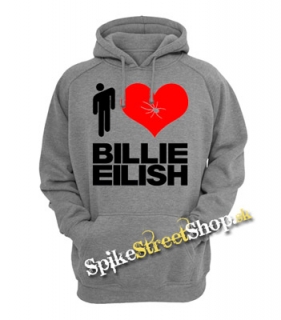 I LOVE BILLIE EILISH - šedá pánska mikina