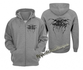 DARKTHRONE - Logo - šedá pánska mikina na zips