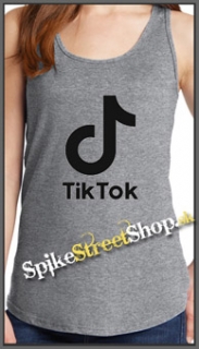 TIK TOK - Logo - Ladies Vest Top - šedé