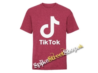 TIK TOK - Logo - červené melírované detské tričko