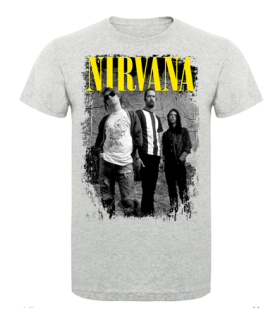 NIRVANA - Band Motive 1 - sivé pánske tričko