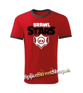 BRAWL STARS - Logo - červené pánske tričko CONTRAST DUO-COLOUR