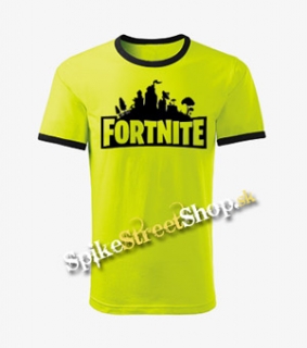 FORTNITE - Logo - limetkové pánske tričko CONTRAST DUO-COLOUR