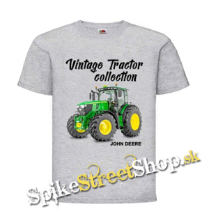 TRAKTOR JOHN DEERE - šedé pánske tričko