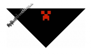 MINECRAFT - Red Creeper - čierna bavlnená šatka na tvár