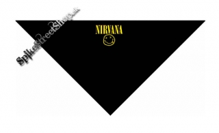 NIRVANA - Yellow Logo And Smile - čierna bavlnená šatka na tvár